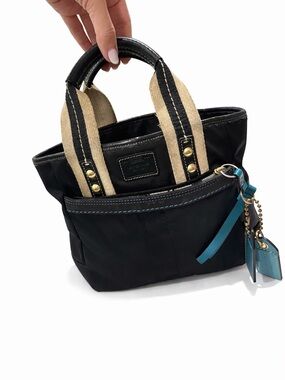 Coach Y2K Black Leather Tote 8” L x 6” H x 4” D